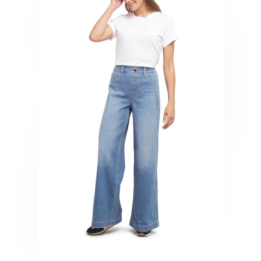 SPANX Light Blue Wide Leg Jeans